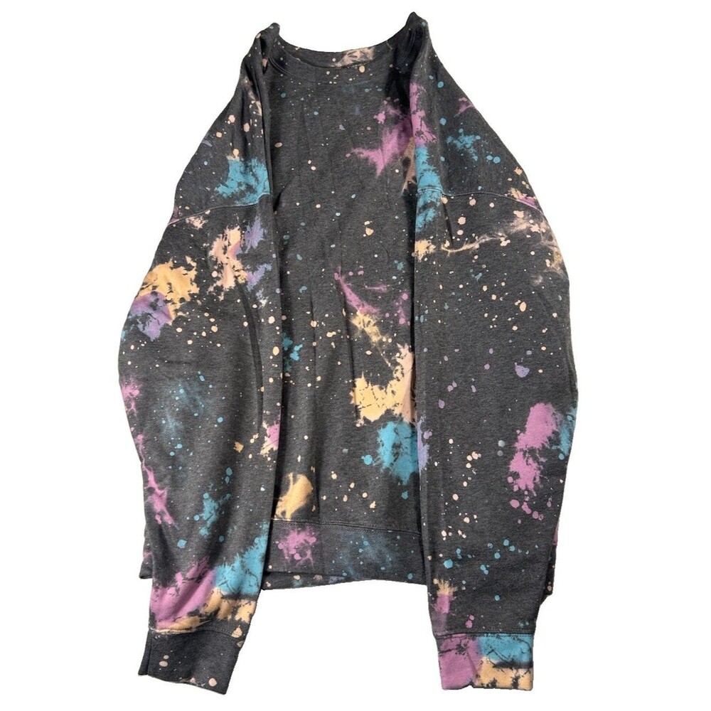 Grayson Threads Black Label Tie-Dye Fleece Crew Neck Sweatshirt Women's L